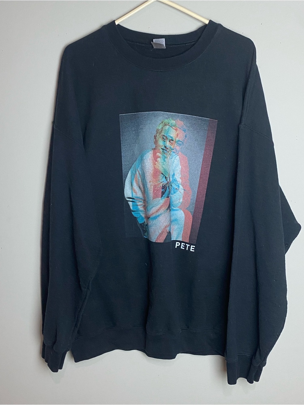 Black Graphic Crewneck Sweatshirt - PETE Davidson Print